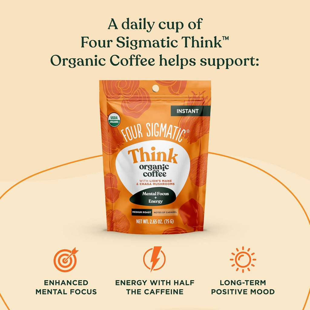 Organic Mushroom Coffee Instant Mix with Lion's Mane and Chaga, 30 Serving Canister X97731