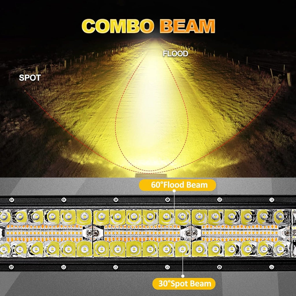 Curved Amber White Strobe LED Light Bar 50 Inch 288W P6915
