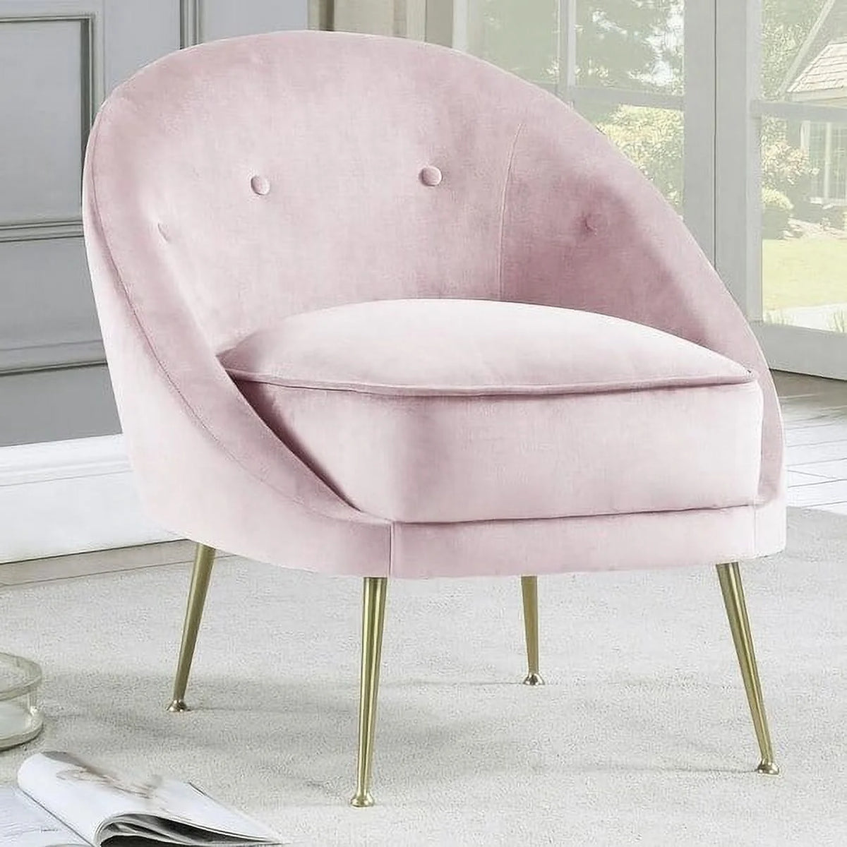 Grey Velvet Accent Chair J694