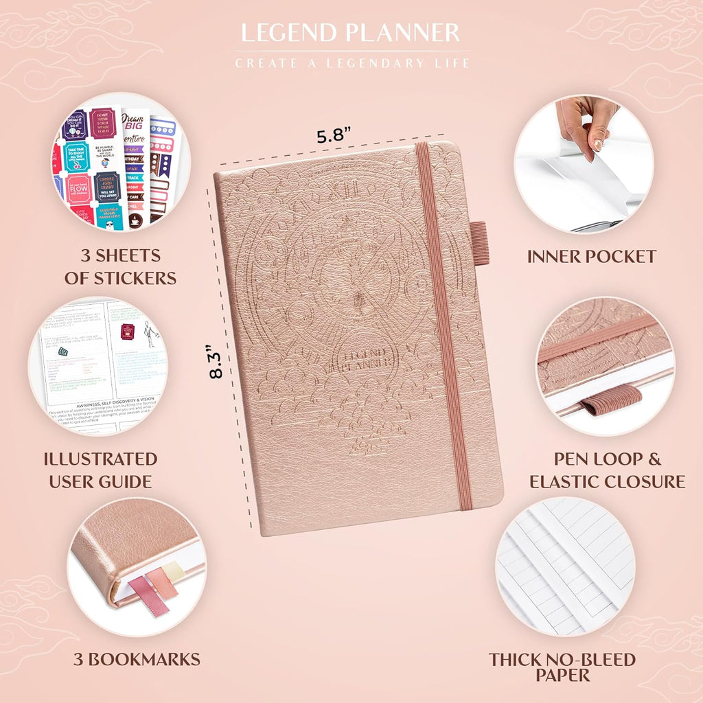 A5 Hardcover Undated Hourly Schedule Organizer Y68426