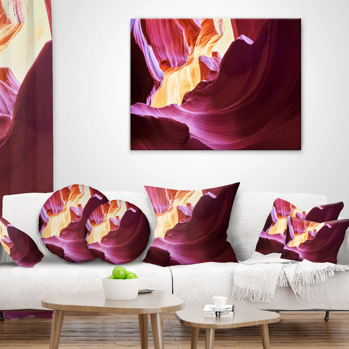 Purple Landscape Photography Throw Pillow T25422