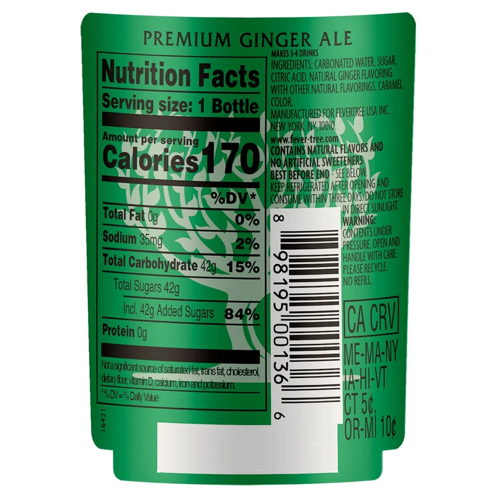 Ginger Ale, 16.9 fl oz, 8 Bottles K9288