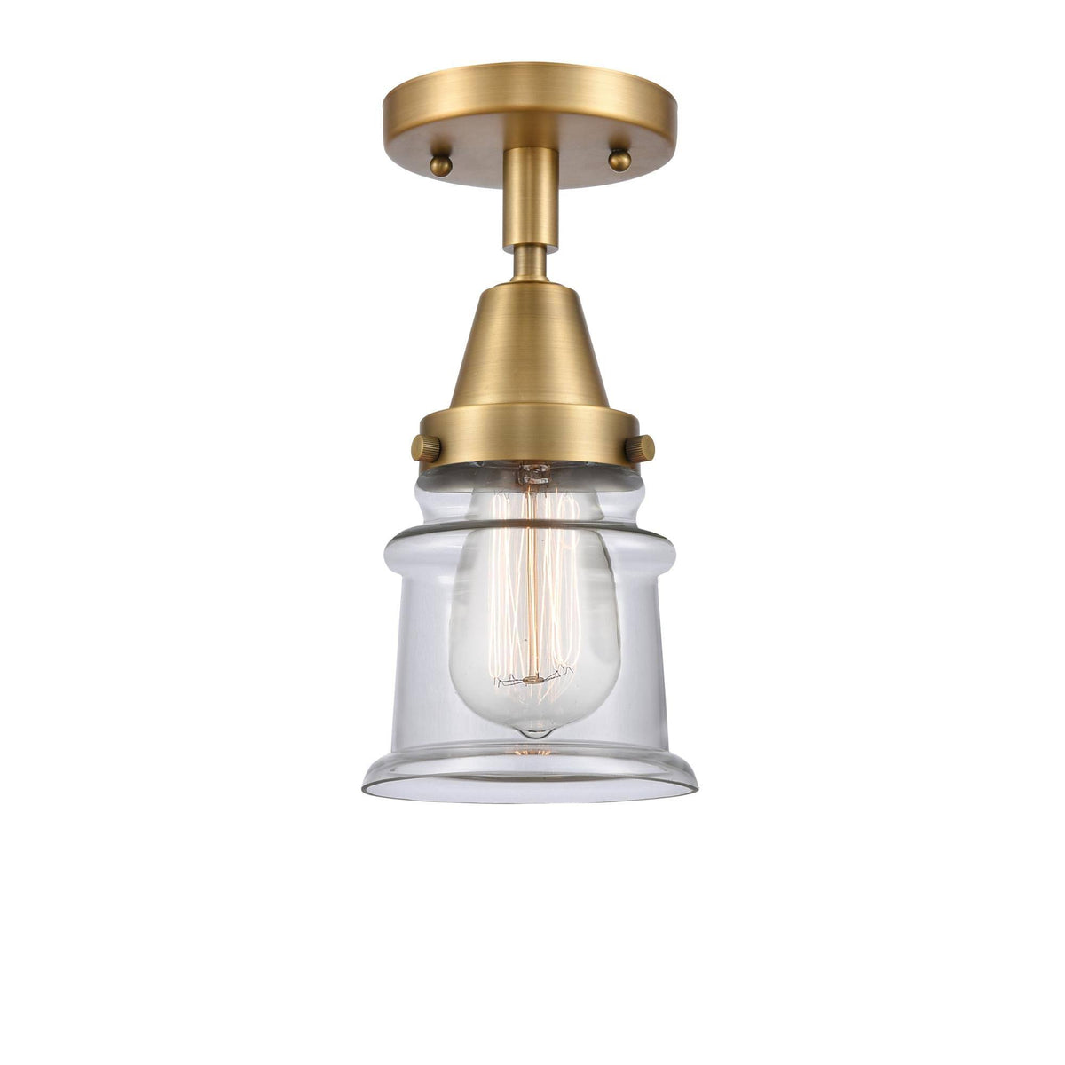 Small Canton 1 Light 6 inch Flush Mount in Brushed Brass T260