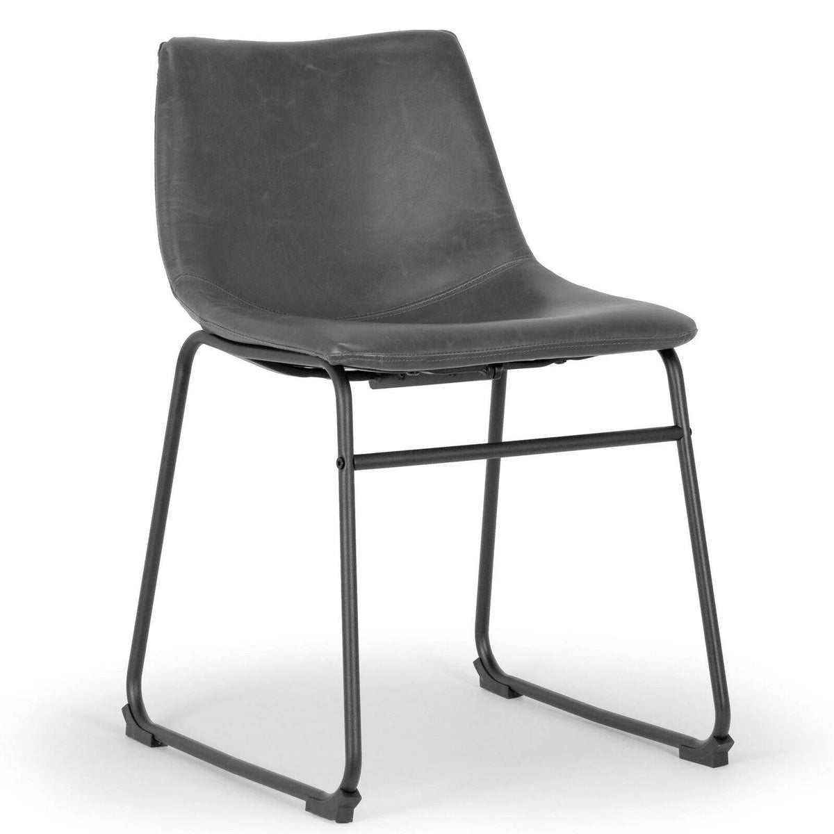 Gray Faux Leather Dining Chairs Set of 2 V381