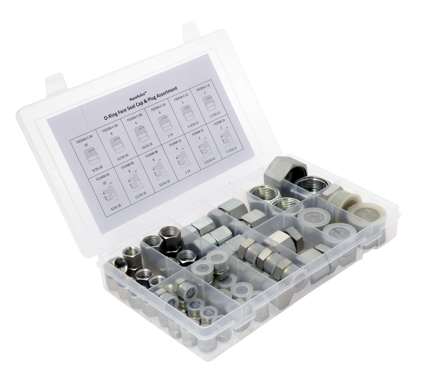 64 Pcs Galvanized Steel ORFS Cap & Plug Assortment Kit R529