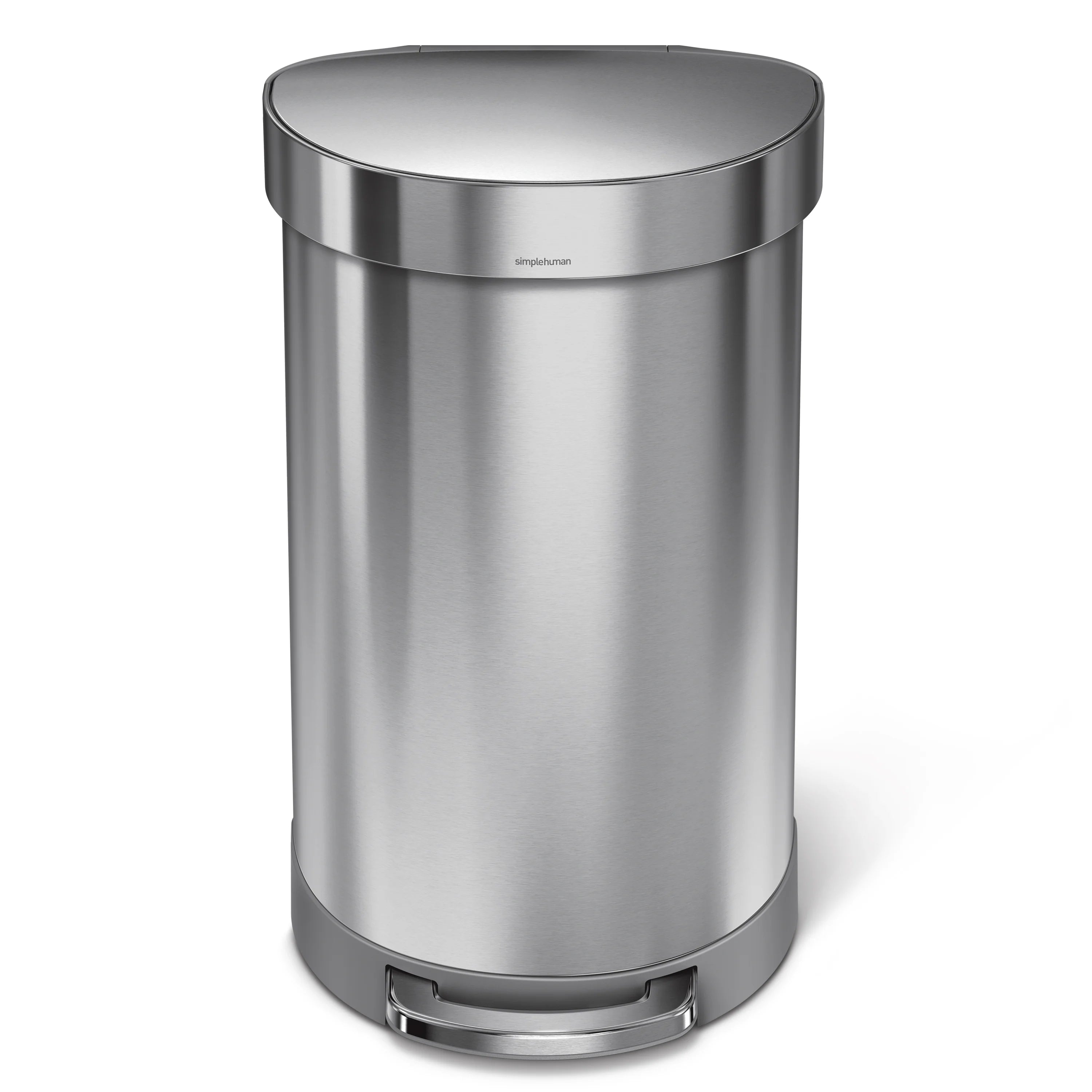 45 Liter Stainless Steel Semi-Round Step Trash Can with Soft-Close Lid E8159