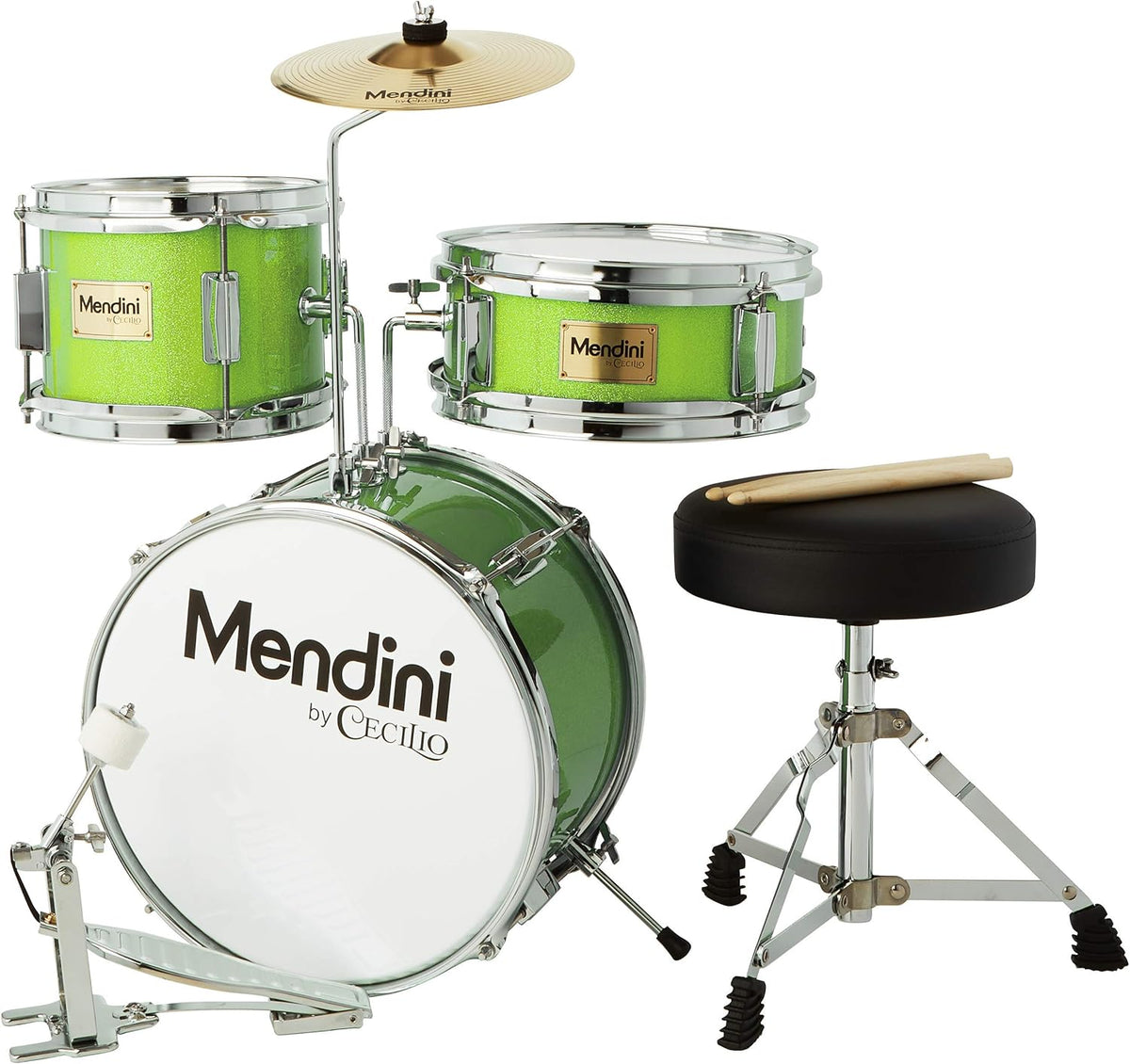Kids Drum Set with 4 Drums, Drumsticks, Drummer Seat Y30689