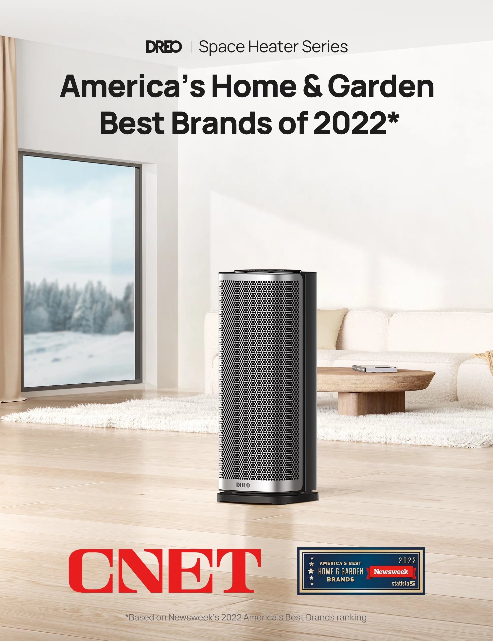 1500W Ceramic Electric Portable Heater with Thermostat, 70° Oscillating, Remote, 12H Timer H47998