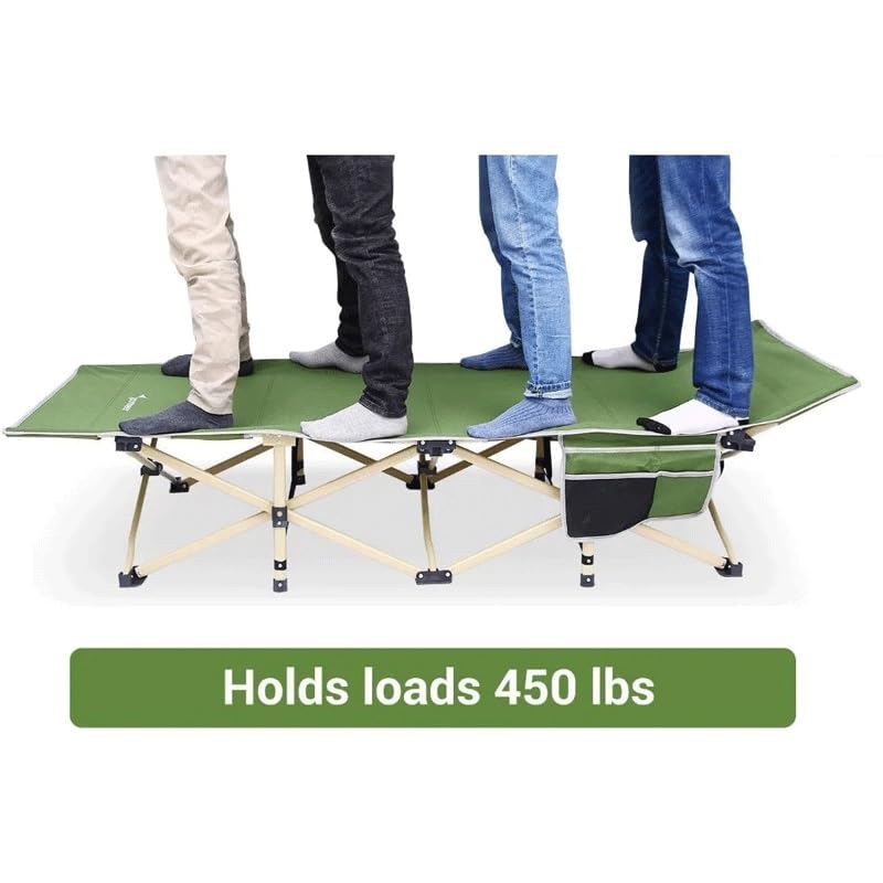 Portable Folding Camp Cot with 2 Side Pockets U490351