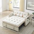 Beige 2 Seater Pull Out Sleep Sofa Bed with Side Pockets D599