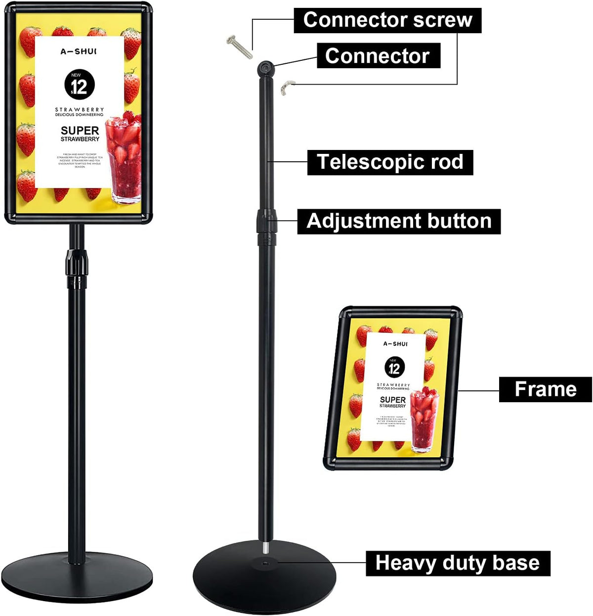 Black Pedestal Poster Stand, Pack of 2 D64185