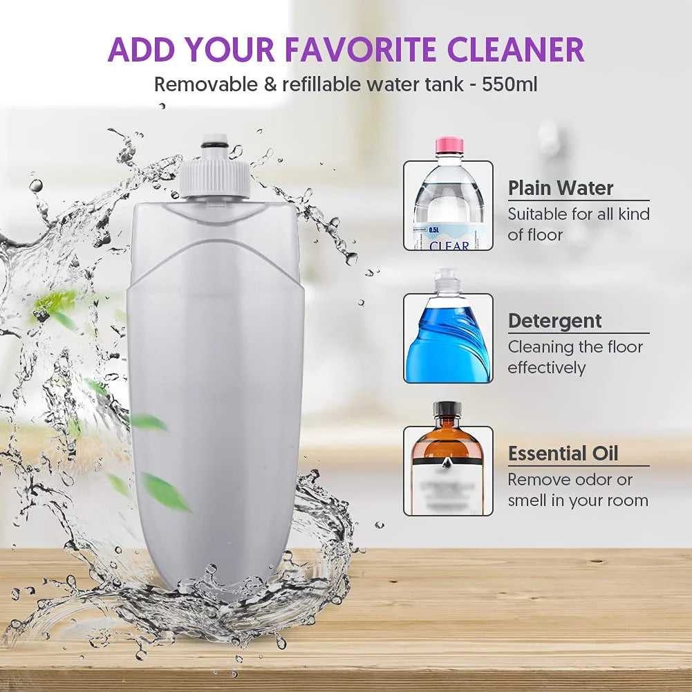Spray Mop with 550ML Refillable Bottle, 3 Washable Microfiber Pads H26334