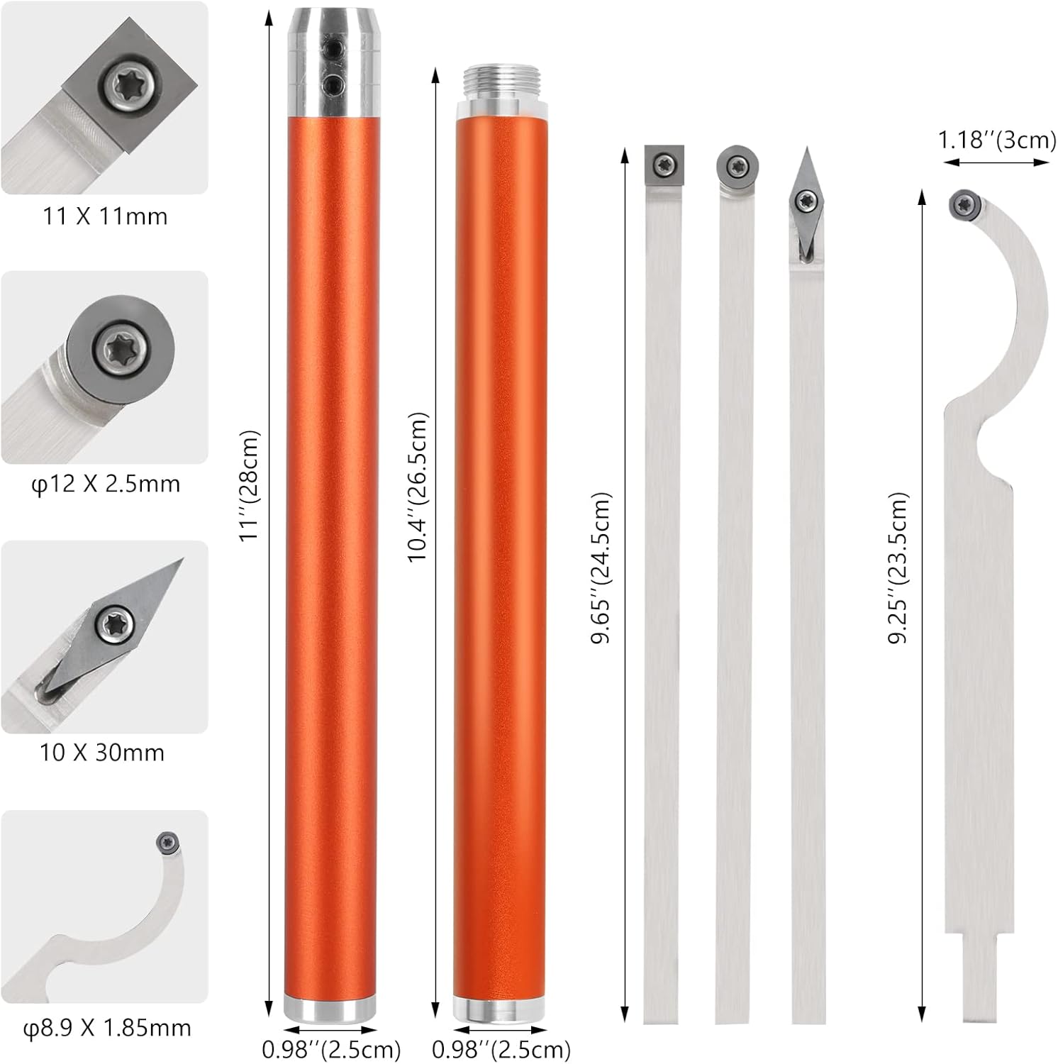 Carbide Turning Tools, 8 pcs Wood Turning Tools for Lathe Z9338