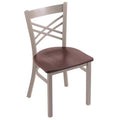 18x22 Chair with Anodized Nickel Finish, Dark Cherry Oak Seat B8352