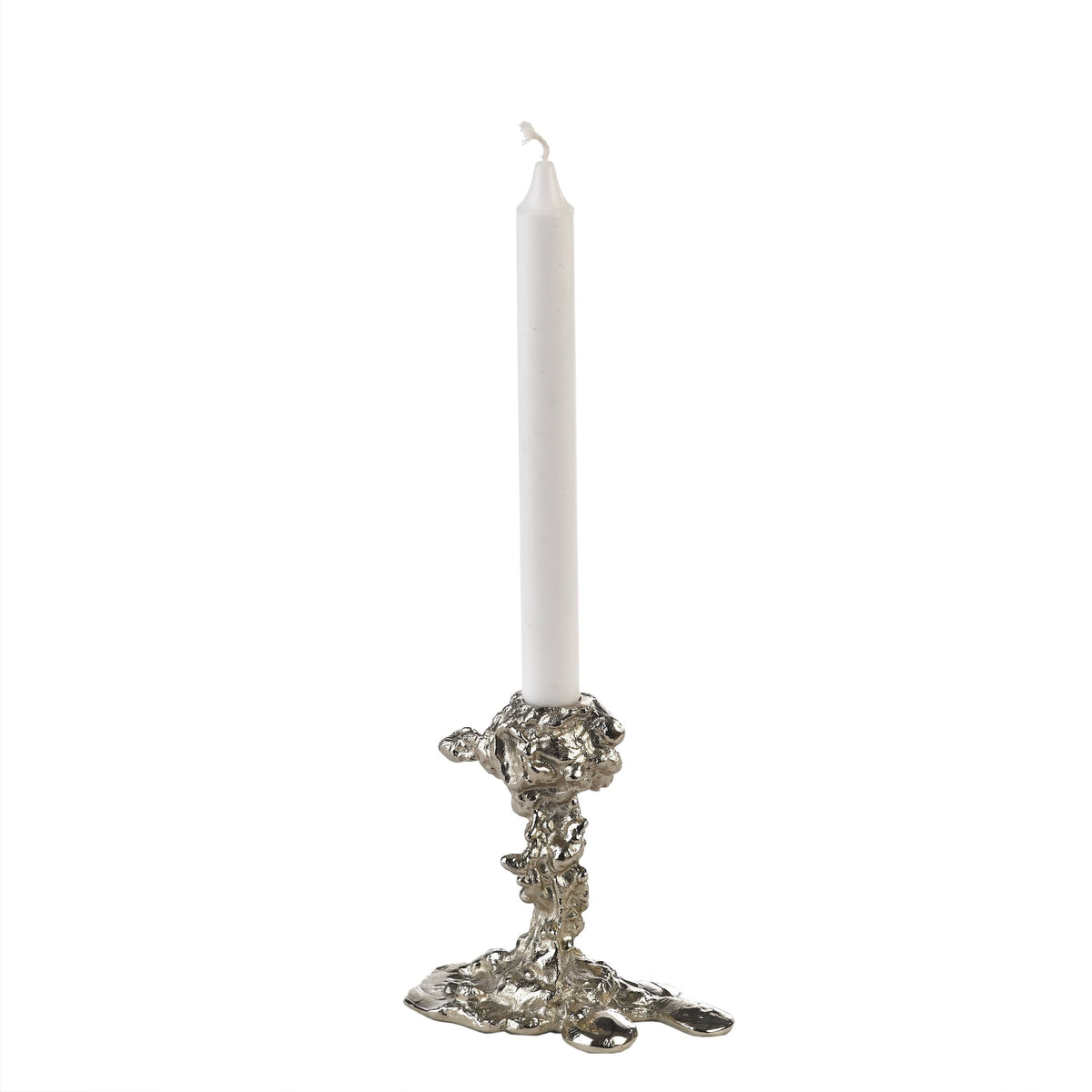 Silver Drip Candle Holder Small V7885