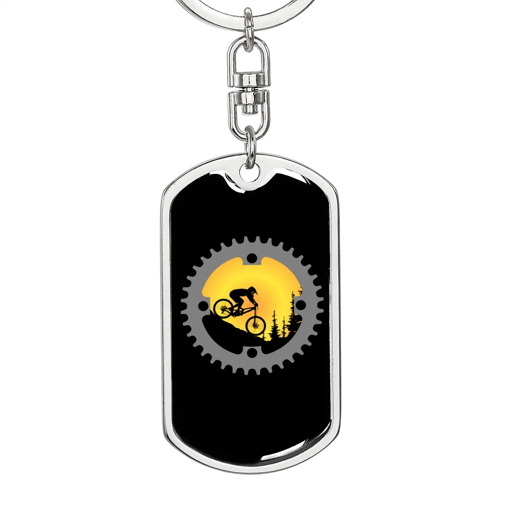Stainless Steel or 18k Gold Swivel Dog Tag Keychain Q2258