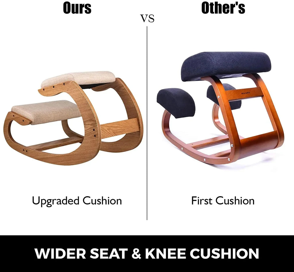 White oak frame Ergonomic Rocking Wooden Kneeling Chair R854749