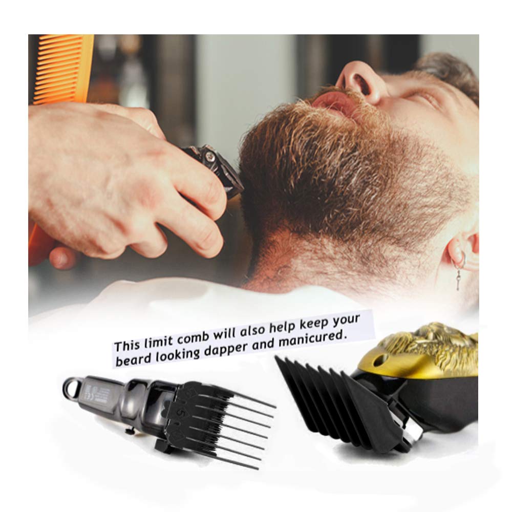 8 Pcs Black Hair Clipper Combs Guides Set O815
