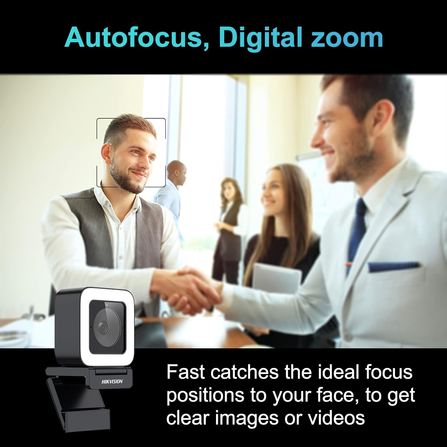 2K HD Webcam with Light Microphone, 2 Built-in Noise Reduction Mics, Autofocus, 30fps Type C USB2.0, Tripod Pack of 2 Y3729