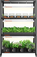3 Tier LED Grow Light Plant Stand with Wheels U33576
