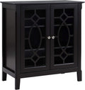 Espresso Sideboard Display Cabinet with Double Glass Doors and 2 Shelves V66935