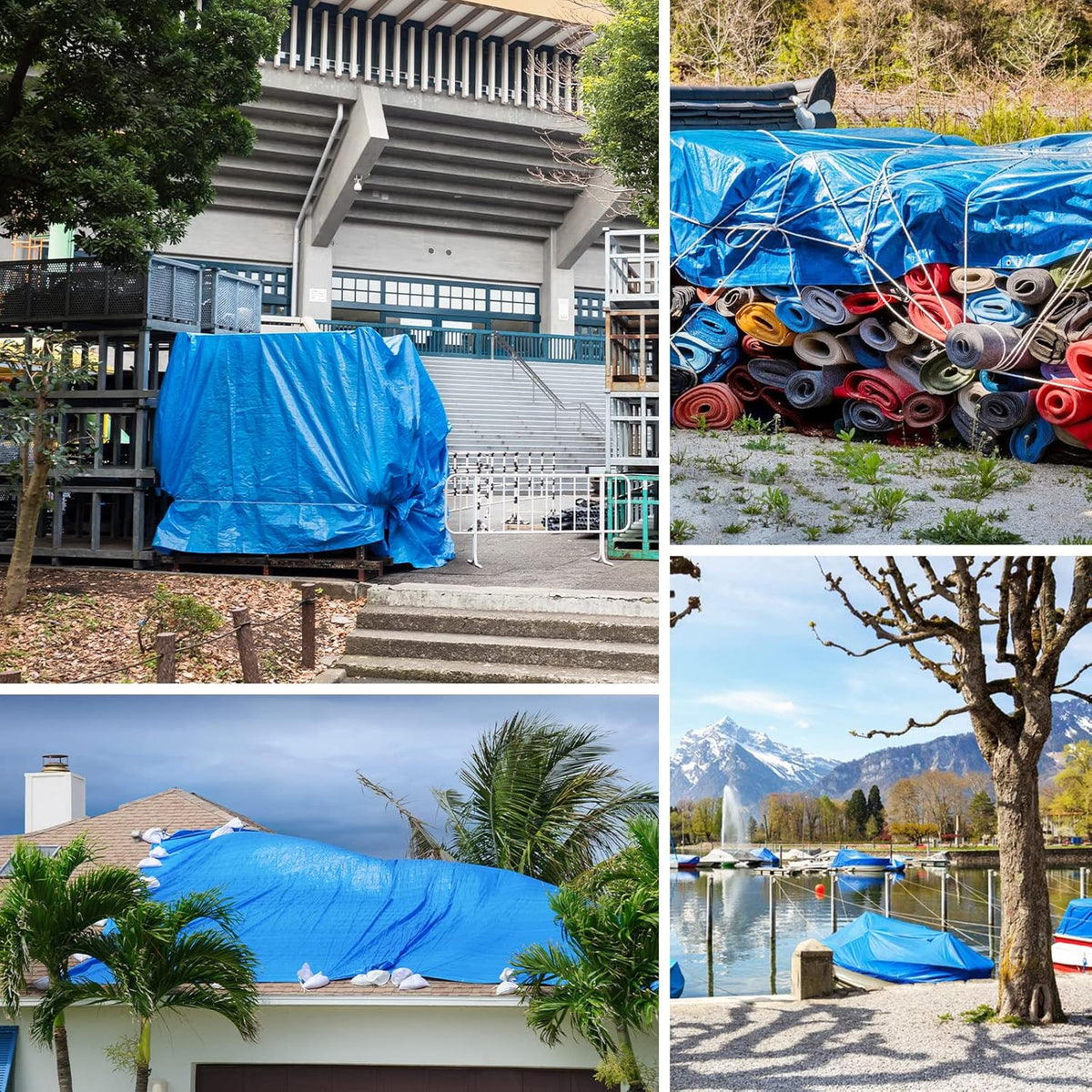 Blue 20x30 Heavy Duty Waterproof Tarpaulin with Metal Grommets A27235
