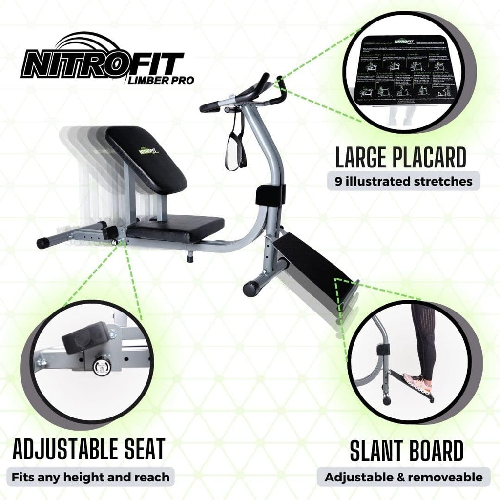 Full Body Stretching Machine with Adjustable Sliding Seat & Slant Board L172