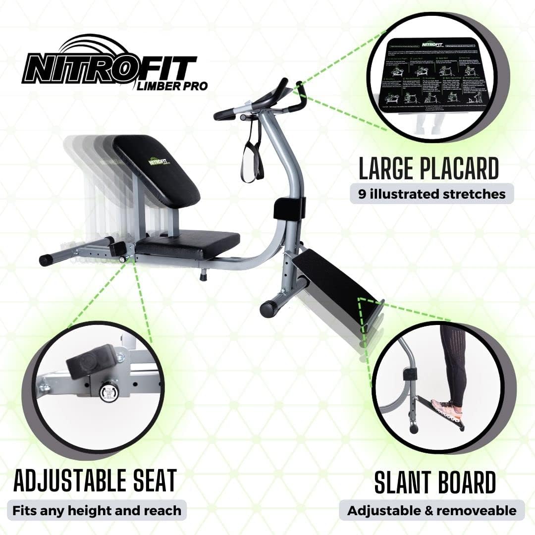Full Body Stretching Machine with Adjustable Sliding Seat & Slant Board L172