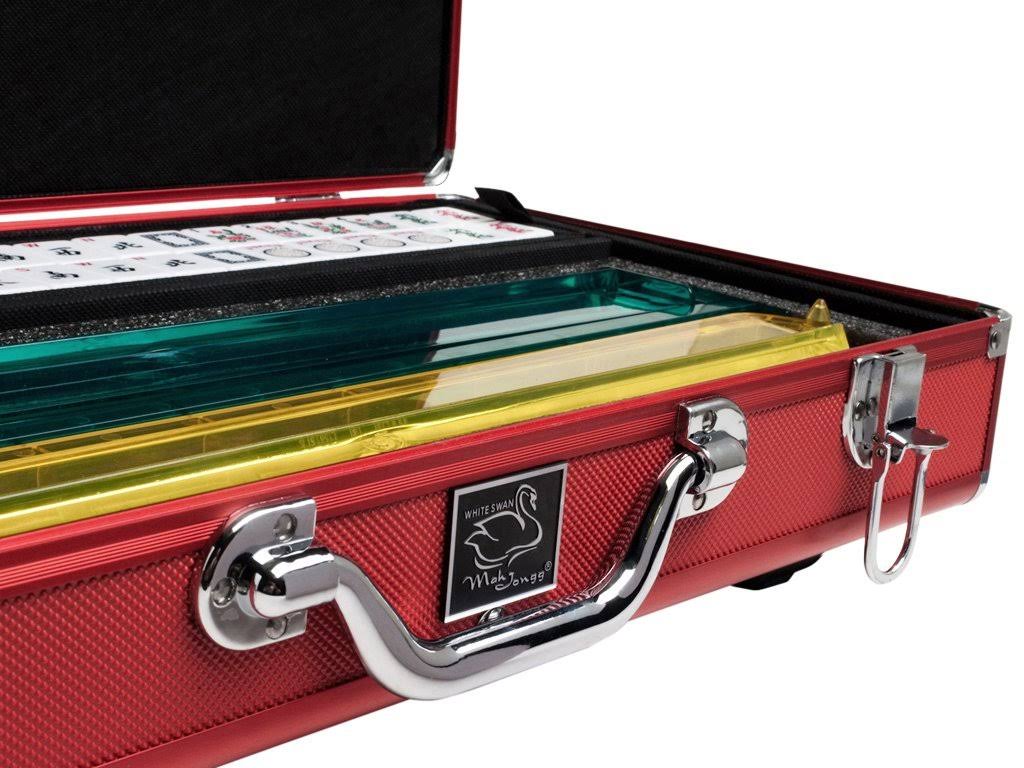 White Aluminum Case Mahjong Set X9501