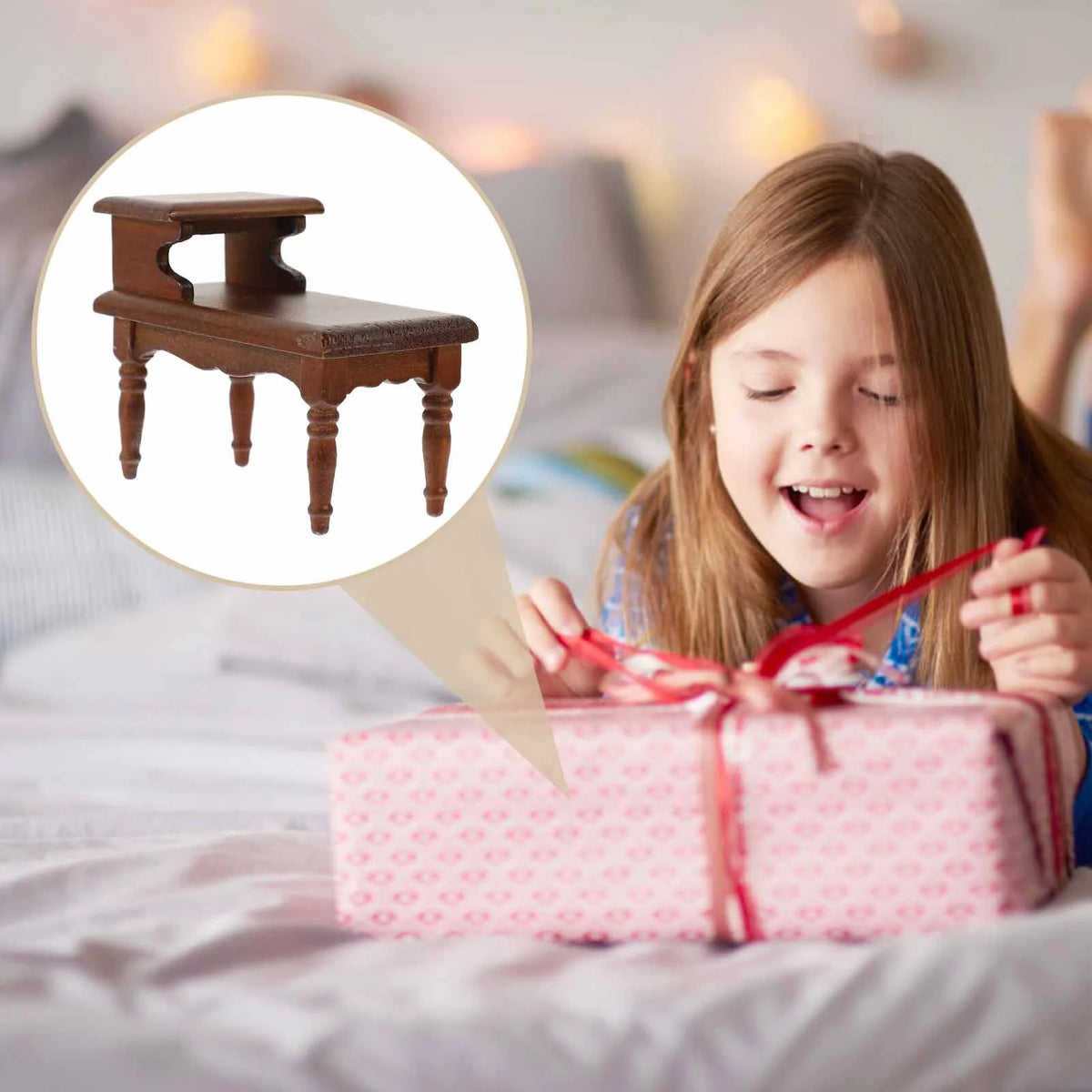 Walnut Dollhouse Table Miniature Furniture M523042