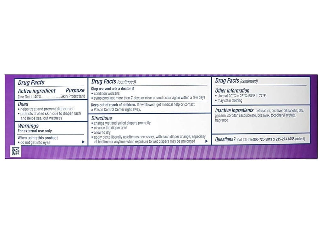 4 oz Pack of 2 Zinc Oxide Diaper Rash Paste K623