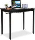 Black Small Computer Desk with Cable Management Tray X3503