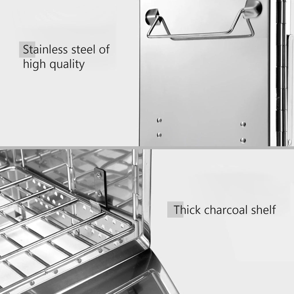 Stainless Steel Wood Stove Barbecue Grill T6478