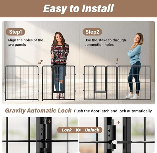 Black 32" Height 8 Panels Heavy Duty Dog Playpen N372518