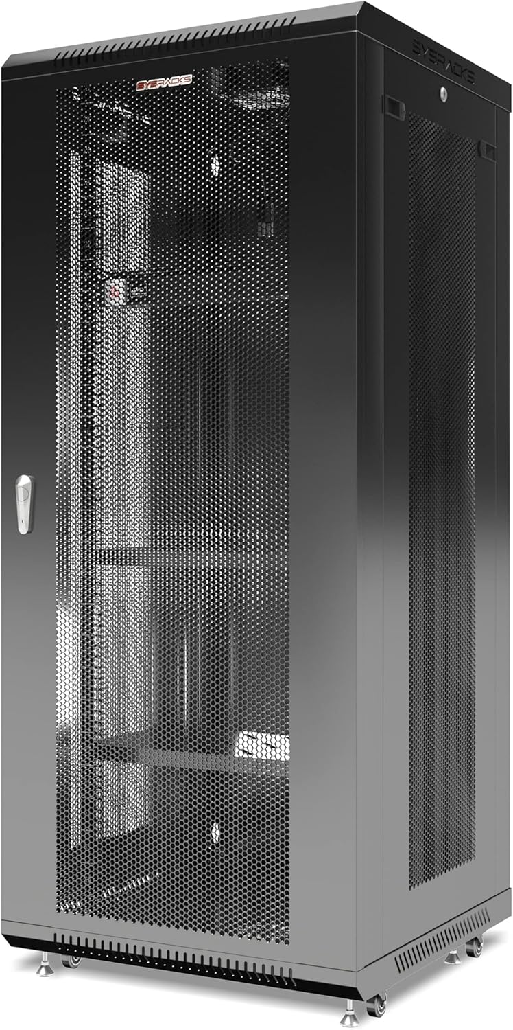 Locking 9U Wall Mount Server Rack with Casters and Shelf K3350