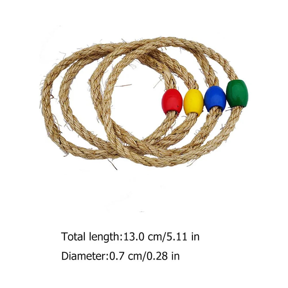 10 PCS Natural Rope Ring Toss Kids Toys H4055