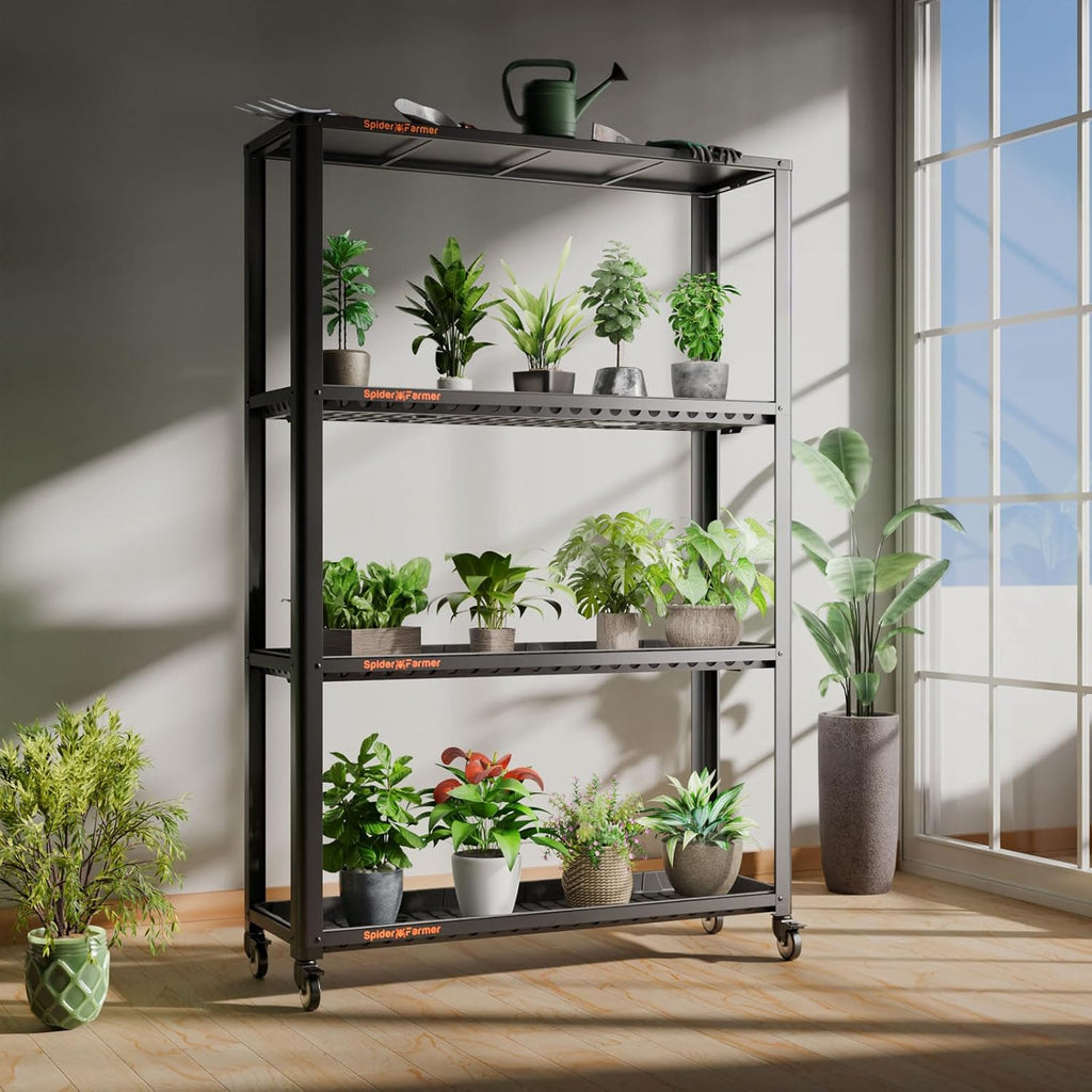 3 Tier LED Grow Light Plant Stand with Wheels U33576