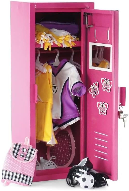 18 Inch Doll Clothes Storage with Lock, Key & 5 Hangers T59759