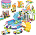 727 Pieces Pool Building Blocks Set with Toy Juice Bar and Hot Tub Q209118