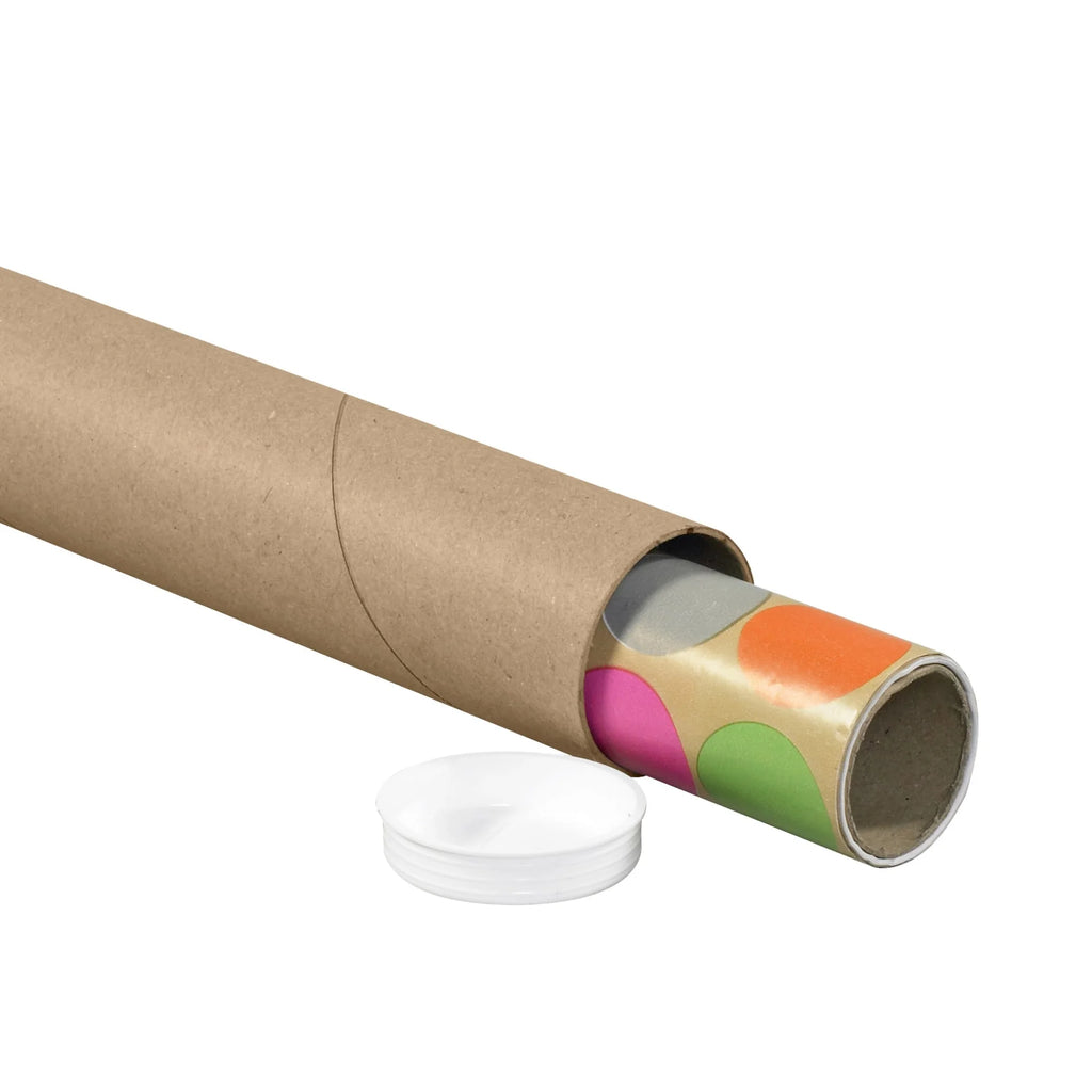 Kraft Mailing Tubes with Caps 2" x 24" 6/Case A283162