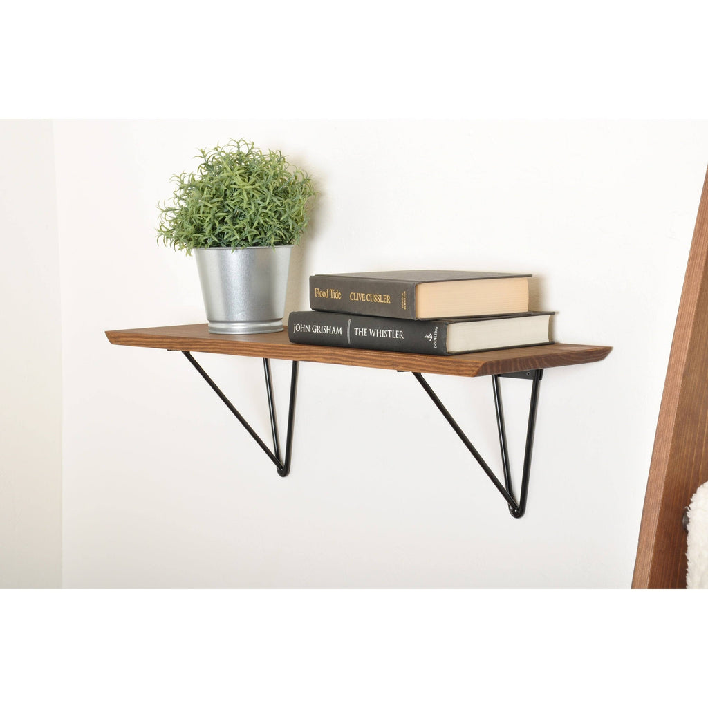 White Washed Wood Bracket Shelf S4686