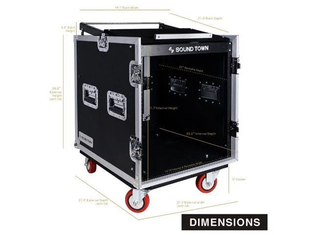 12-Space Pa/dj Rack Server Case with Slant Mixer Top K673528
