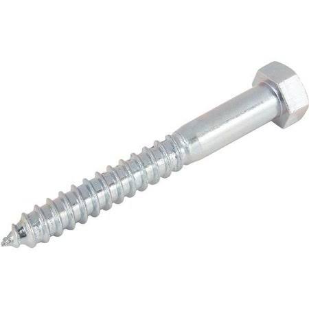 6 Pk 1/2 inch x 2-1/2 inch Steel Zinc Plated Hex Head Lag Screw B48859