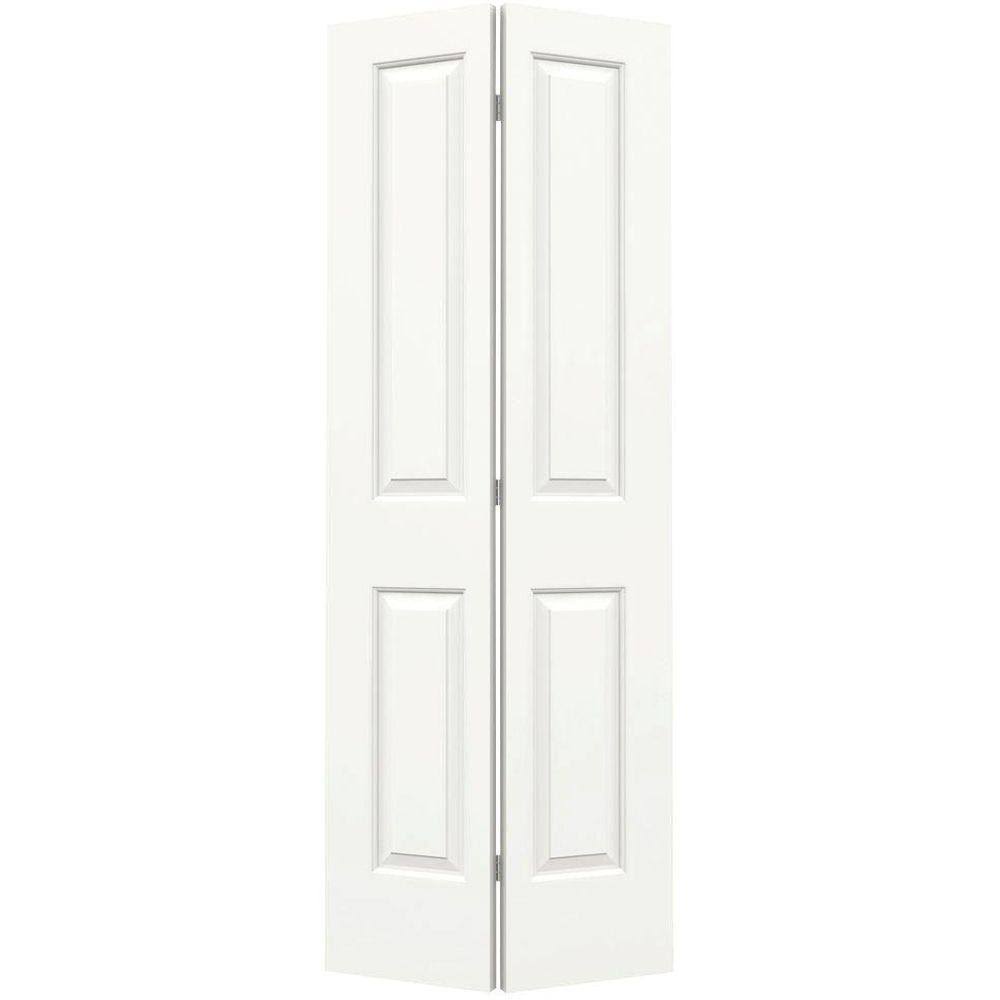 White Molded Composite MDF Closet Bi-Fold Door B1873