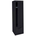 Single Door Wardrobe with Drawer Black X834346