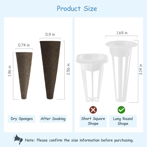 121pcs Seed Pod Kit with 30 Grow Sponges, 30 Grow Baskets, 30 Grow Domes, 1 Tweezers Q20515