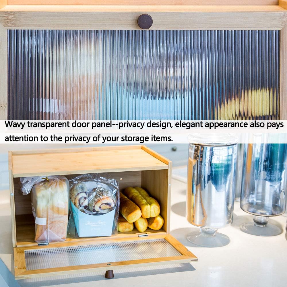 Bamboo Bread Box with Window, Pack of 2 Y79265