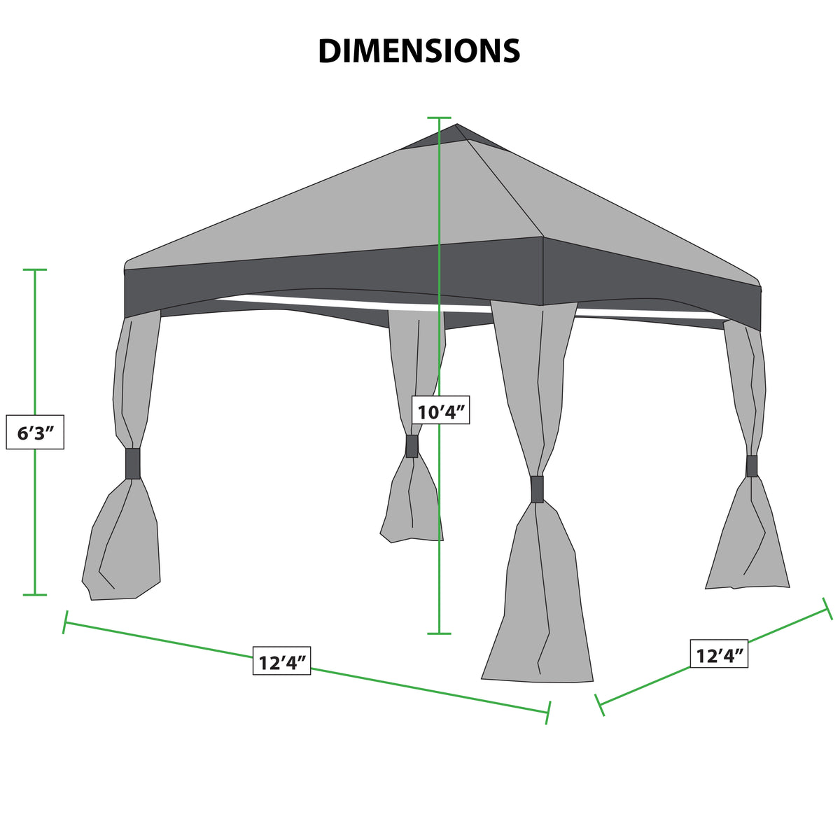 Stone Garden 4-Leg Gazebo W452022