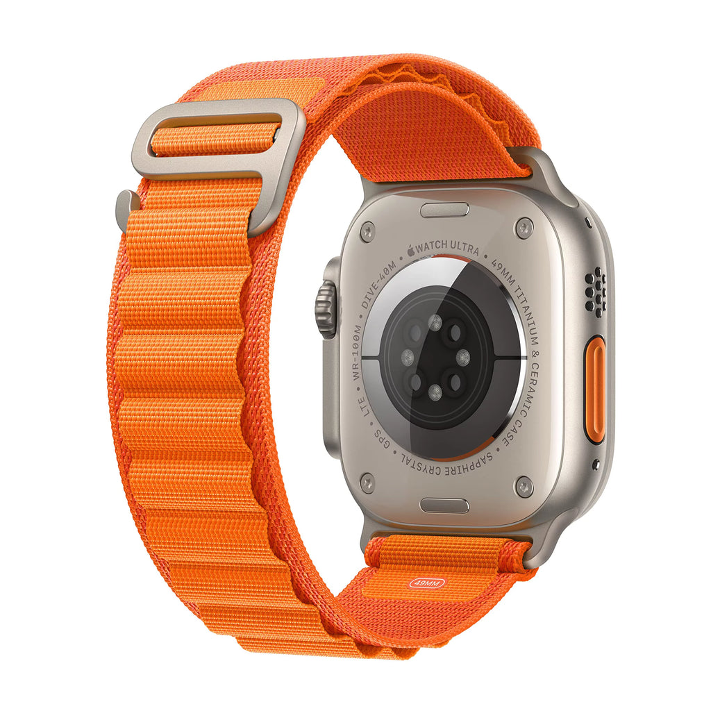 Apple Watch Ultra 49mm Smart Watch with Rugged Titanium Case & Orange Alpine Loop Small S1321