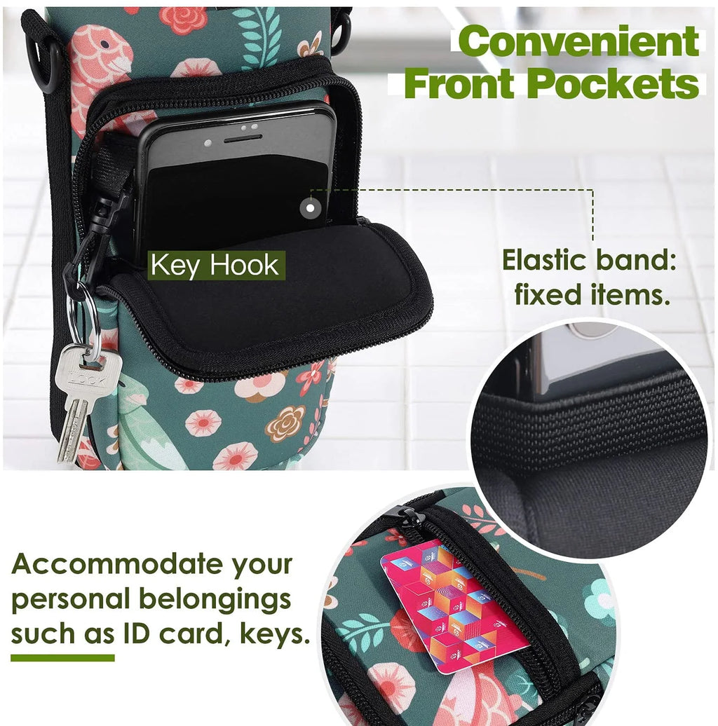 Neoprene Water Bottle Carrier Bag with Adjustable Shoulder Strap W469779